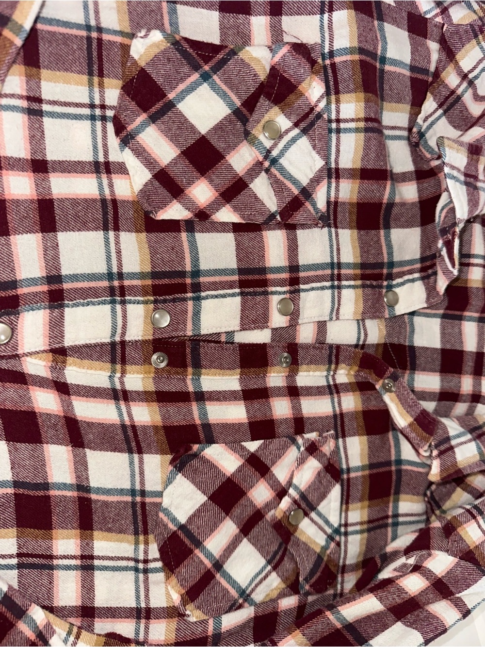 Wrangler Women’s XL Plaid Pearl Snap Flannel Shirt - Picture 5 of 7